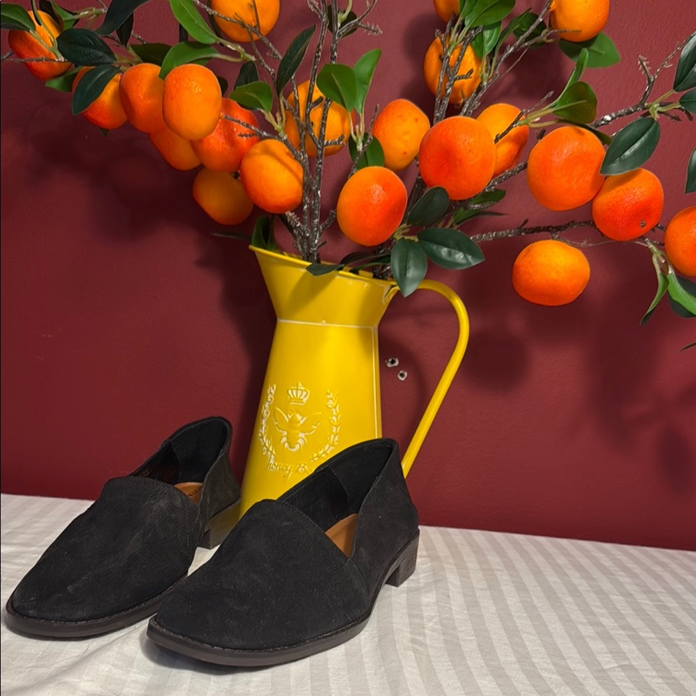 Lucky Brand Black Suede Loafers Flats